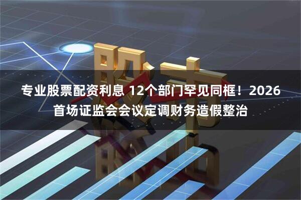专业股票配资利息 12个部门罕见同框!2026首场证监会会议定调财务造假整治