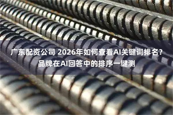 广东配资公司 2026年如何查看AI关键词排名？品牌在AI回答中的排序一键测